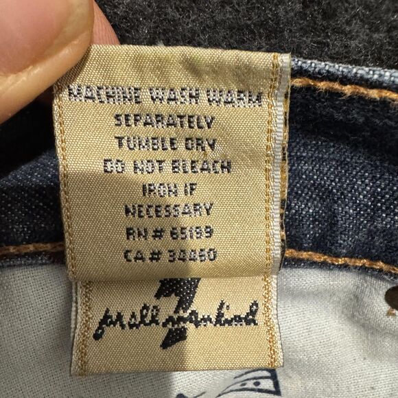 7 For All Mankind Jeans Womens 28 Blue Bootcut Jerome Dahan Made USA Denim - Picture 11 of 12